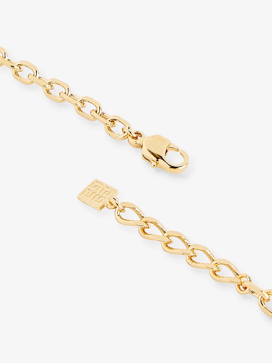 Brand-emblem brass bracelet - 4