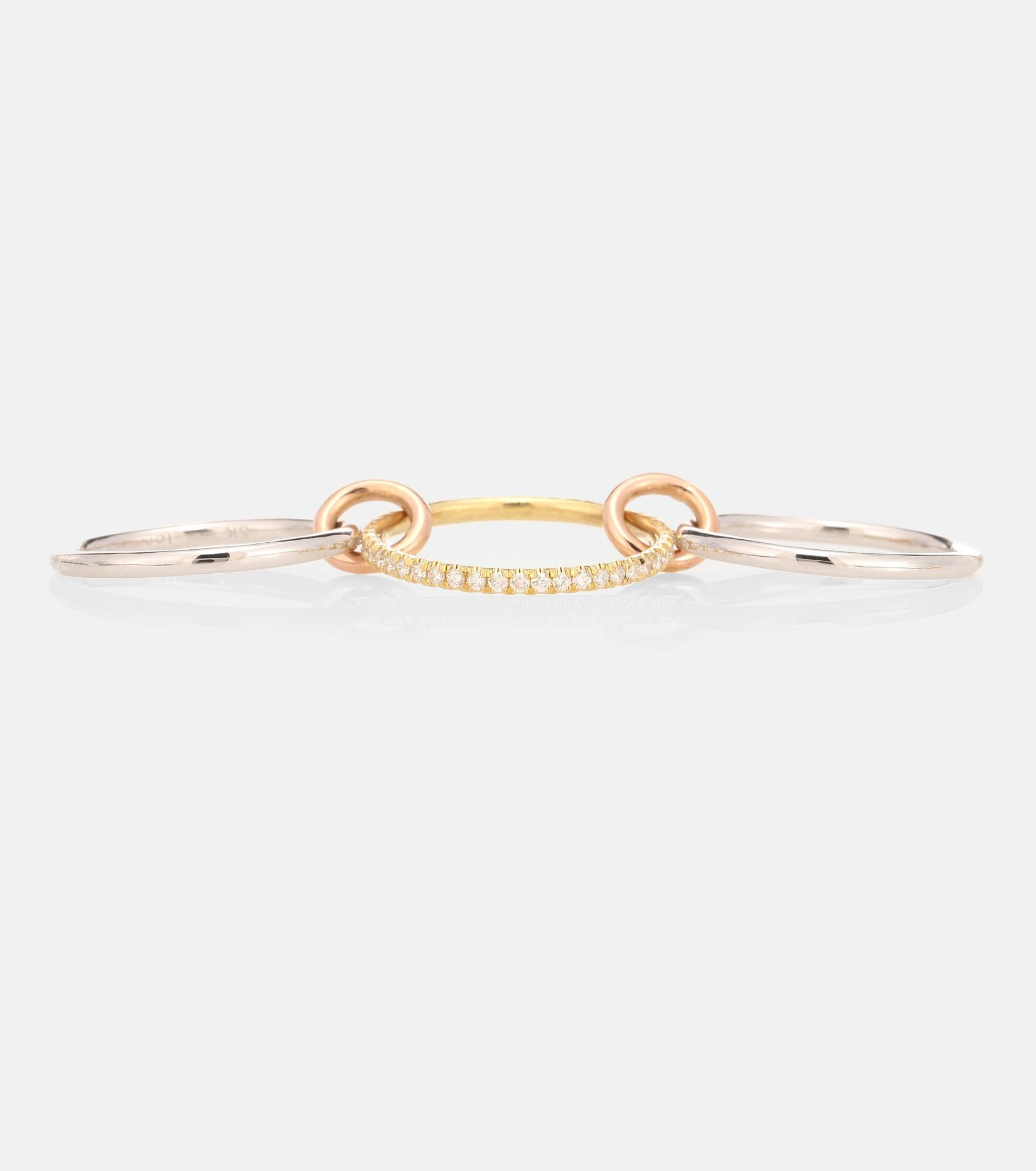 Sonny MX 18kt white, yellow and rose gold diamond ring - 4