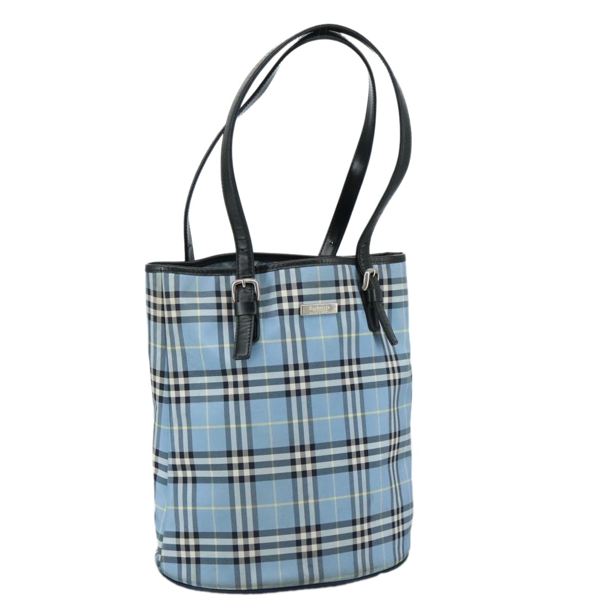 Burberry Blue Label Nova Check Tote Bag Nylon Blue - 1