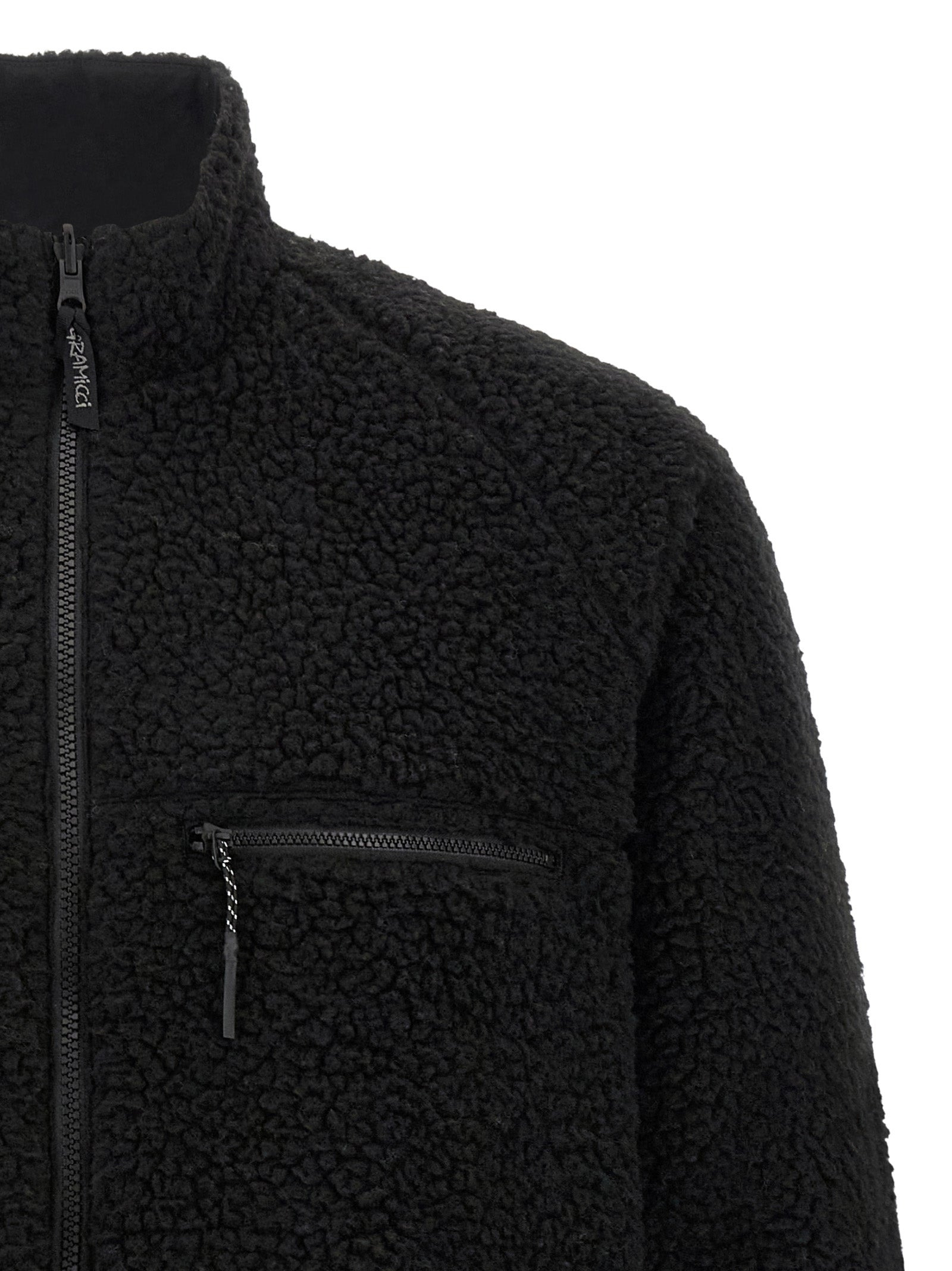Reversible Sherpa Puffer Jackets Black - 4