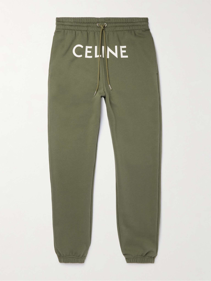 Tapered Logo-Print Cotton-Blend Jersey Sweatpants 1