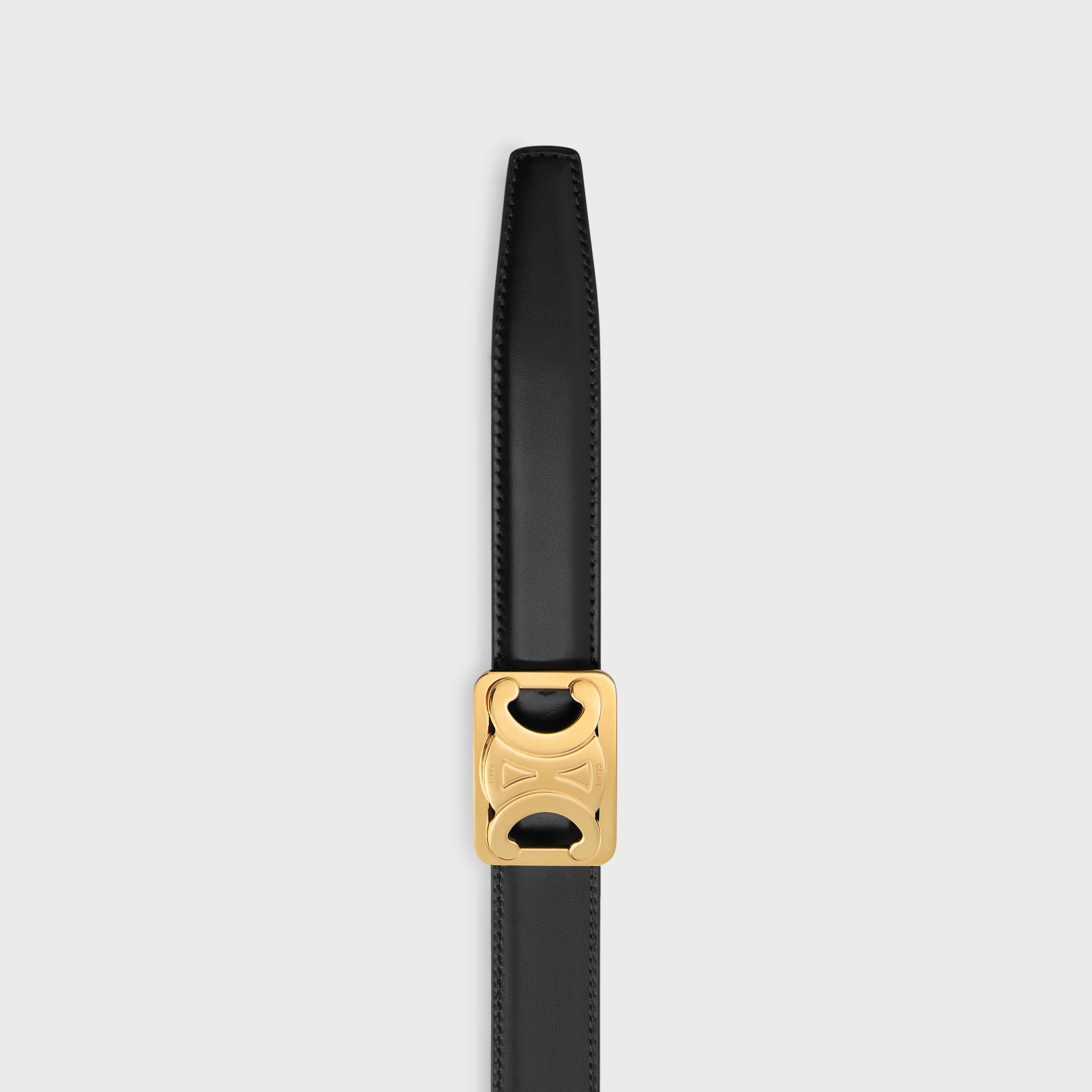 MEDIUM REVERSIBLE FRAMED TRIOMPHE BELT in TAURILLON AND NATURAL CALFSKIN - 4