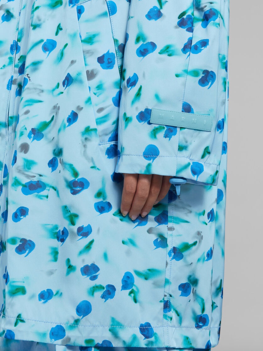LIGHT BLUE GATHERED TAFFETA PARKA WITH REVERIE PRINT - 5