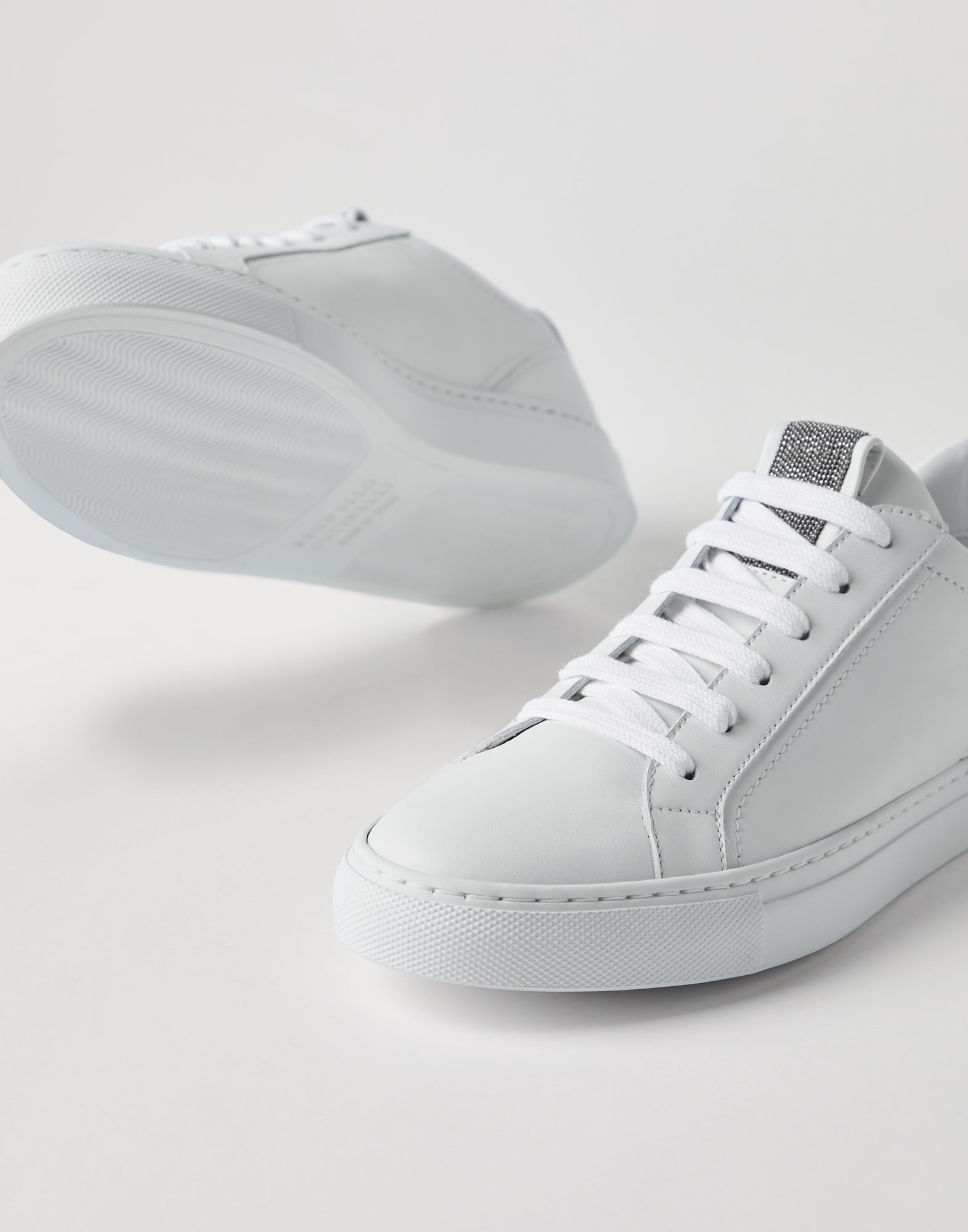 Matte calfskin sneakers with precious detail - 3