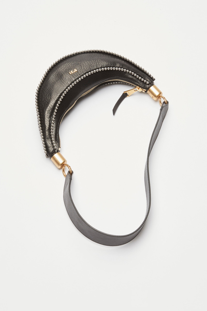 STUDDED LEATHER BANANA BAG 3