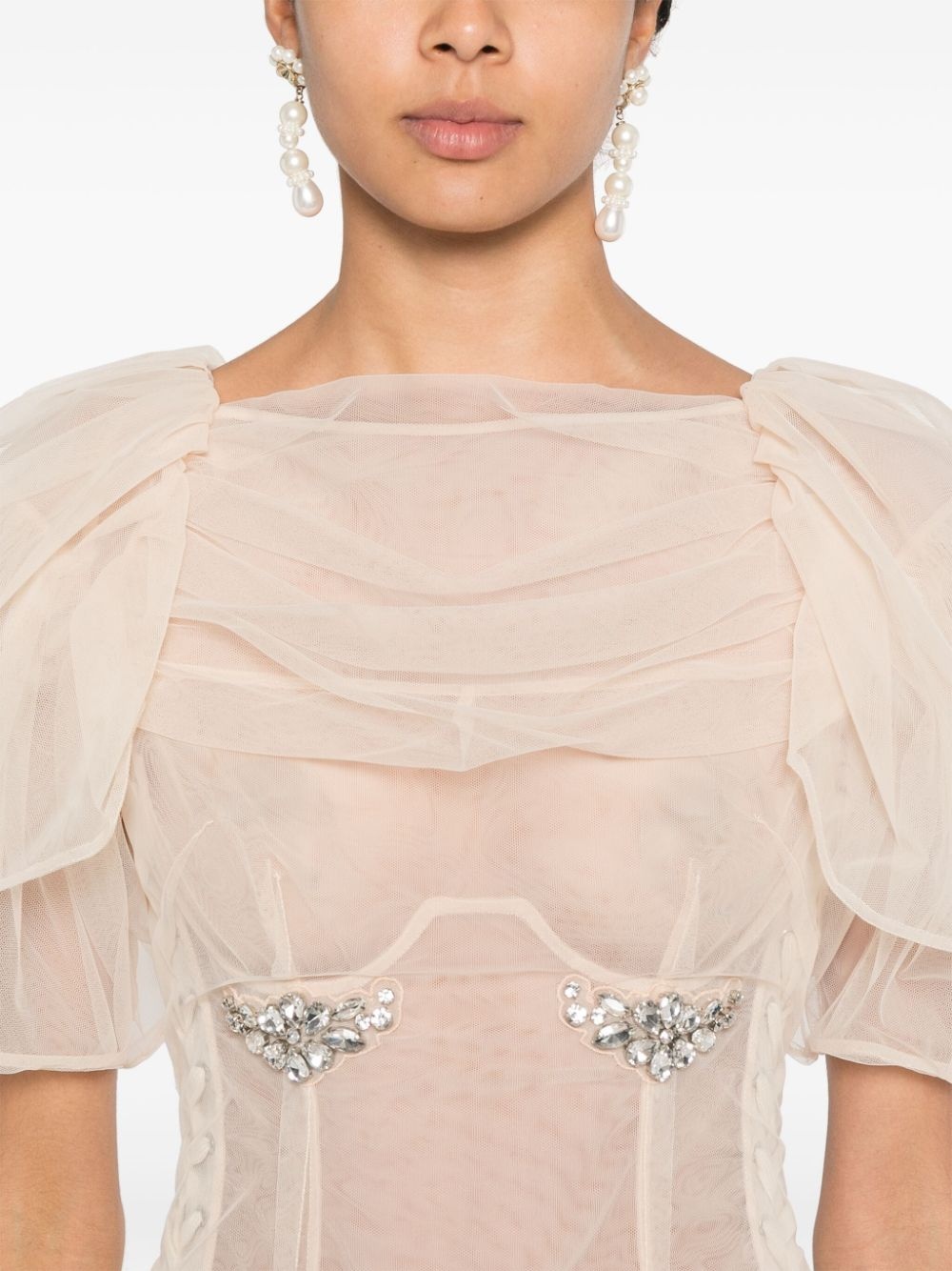 crystal-embellished midi dress - 5