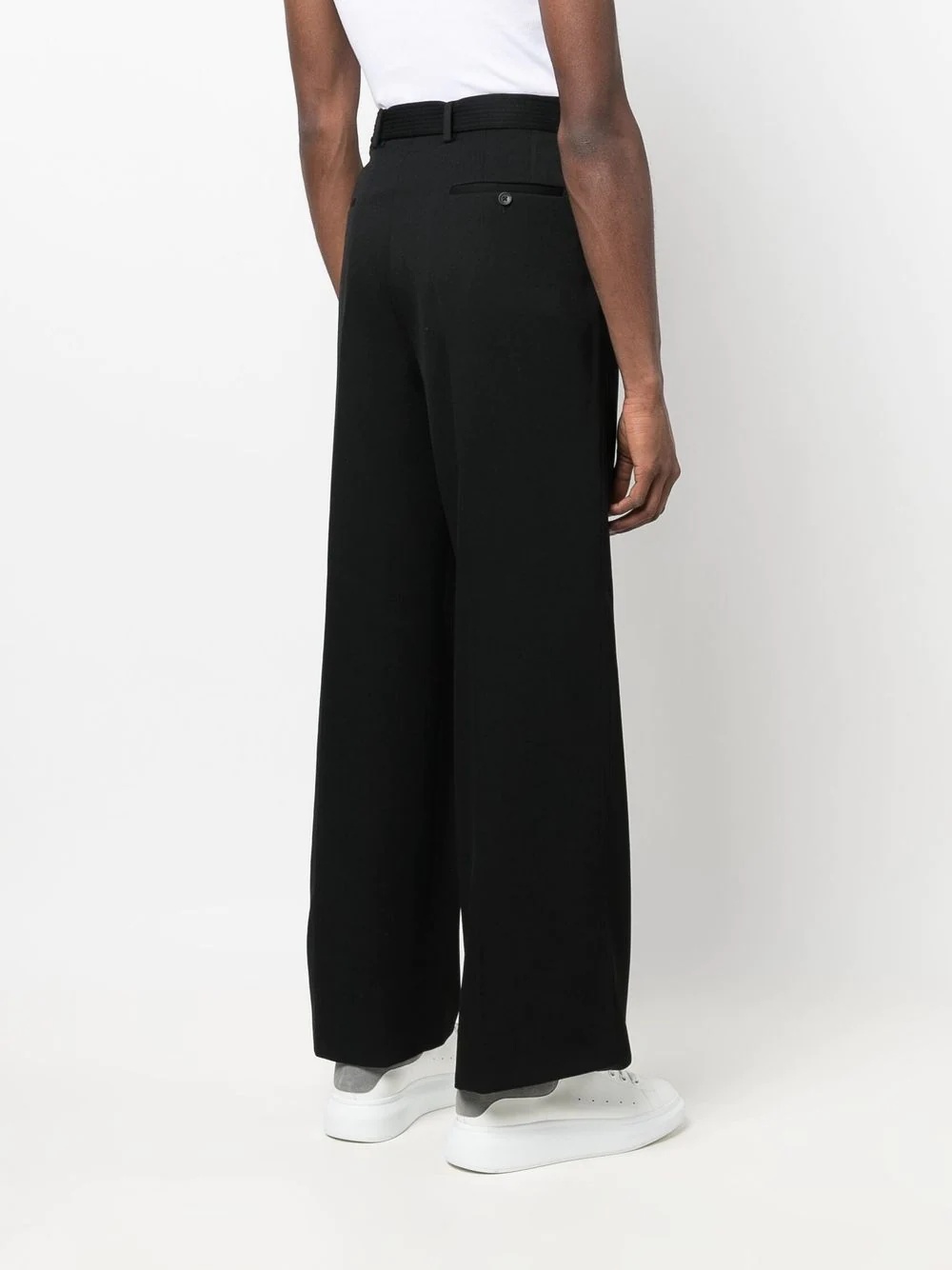 wide-leg wool trousers - 4