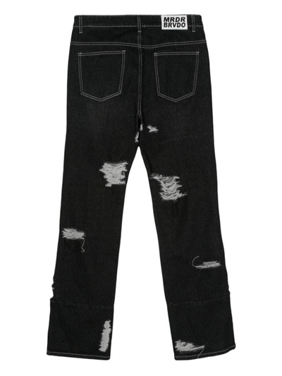 WHO DECIDES WAR Gnarly distressed-finish jeans outlook