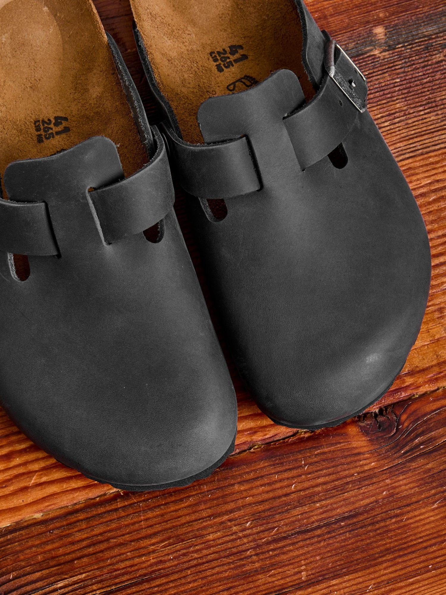 Boston Clog in Black Oil Leather - 4