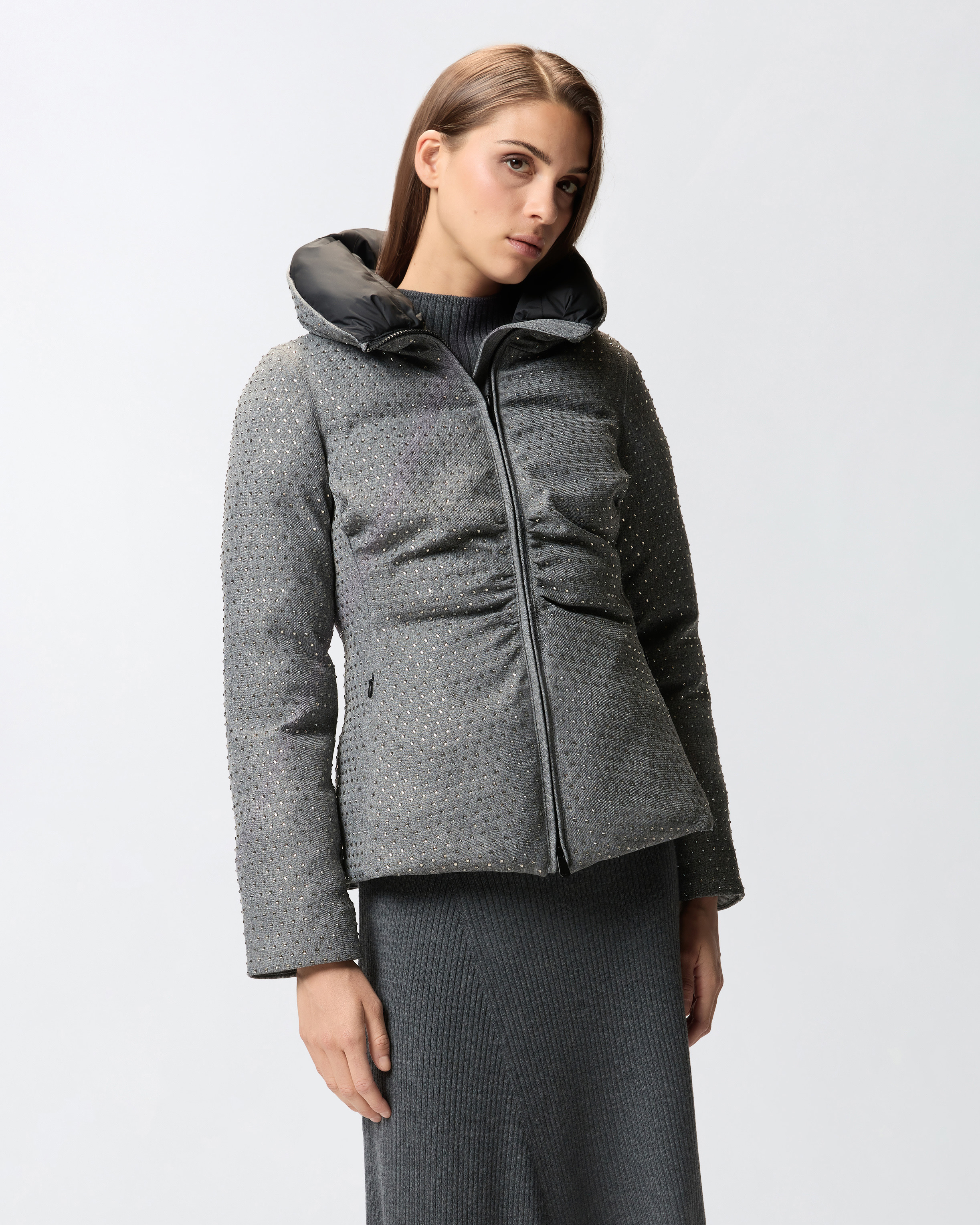 FULLY RHINESTONED SHORT DOWN JACKET - 3