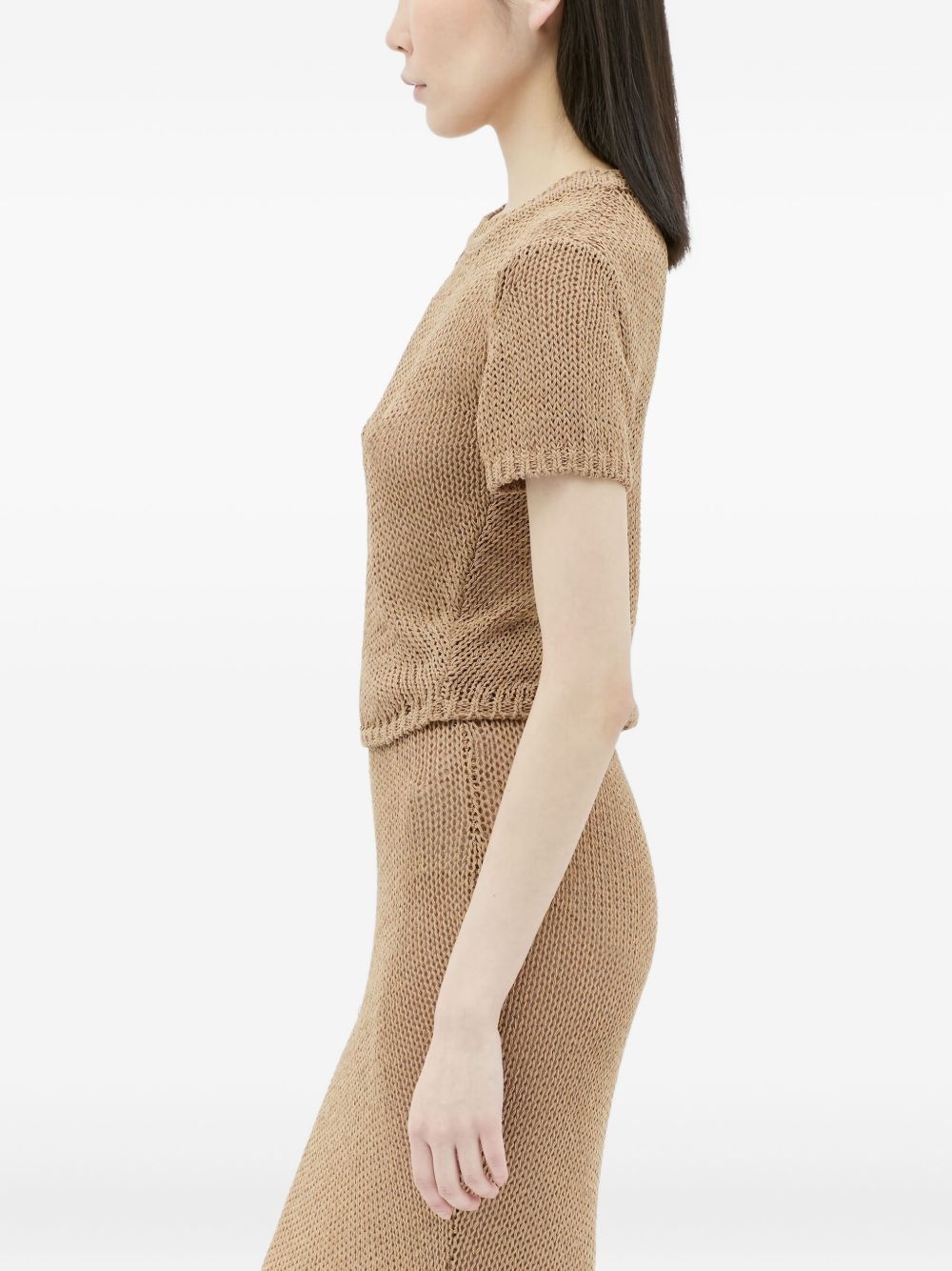 open-knit T-shirt - 3