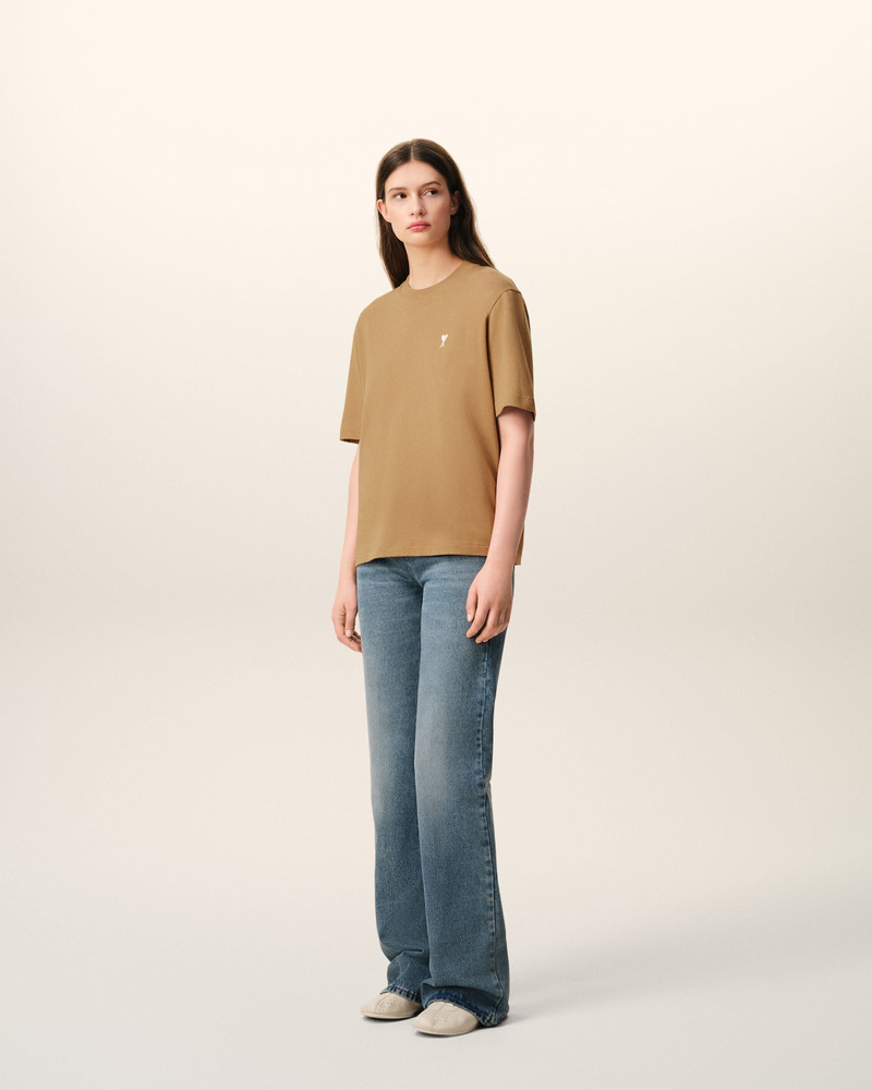 BROWN COTTON AMI DE COEUR T-SHIRT 6