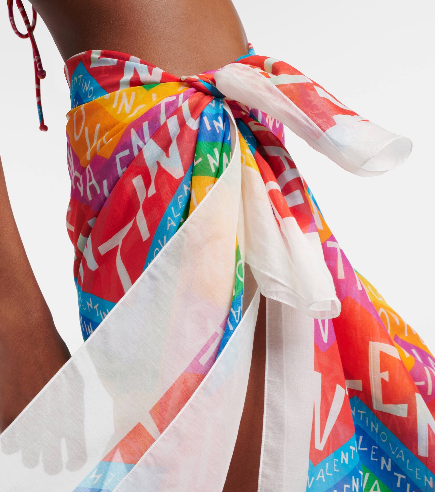 Logo cotton and silk beach cover-up - 4