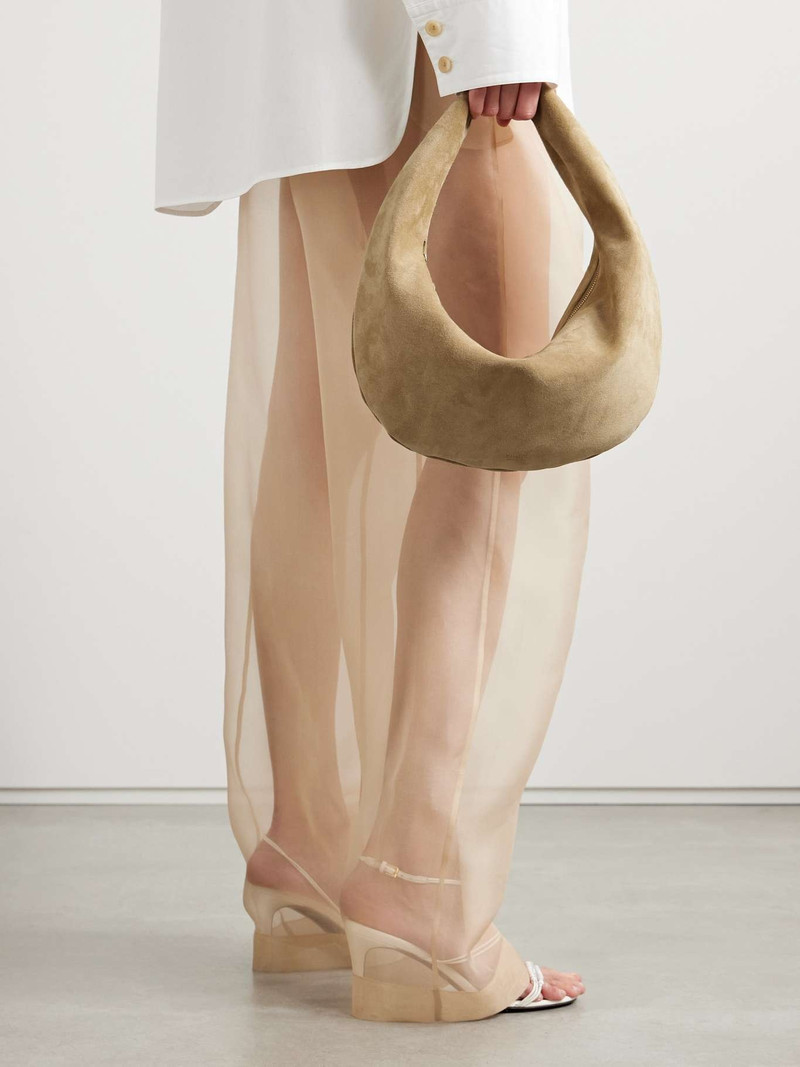 KHAITE Olivia medium suede tote Beige outlook