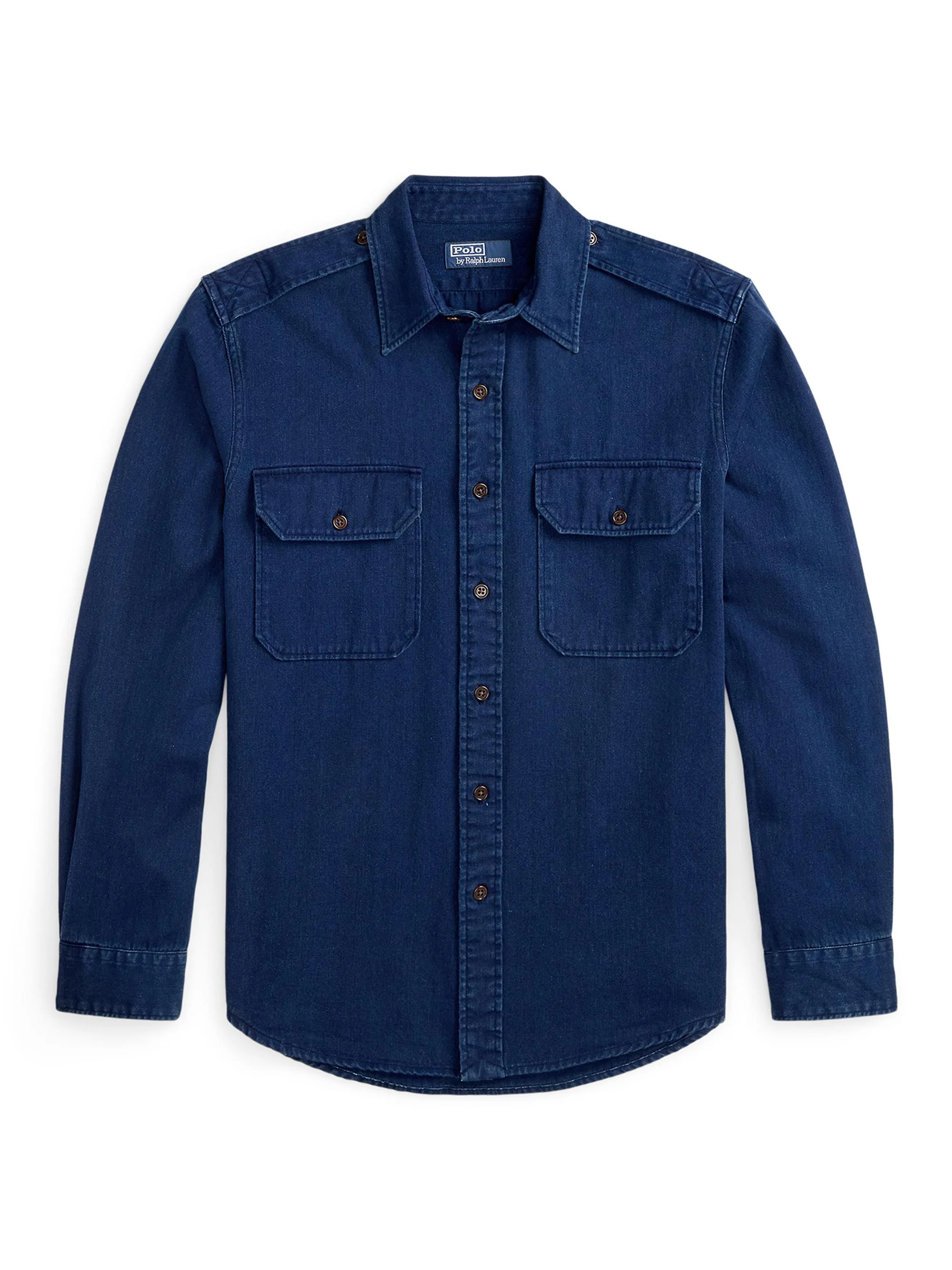 Men's Cotton Denim Button-Front Shirt - Indigo - 1