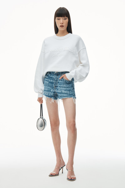 Alexander Wang Bite High Waist Logo Denim Shorts in Cotton outlook