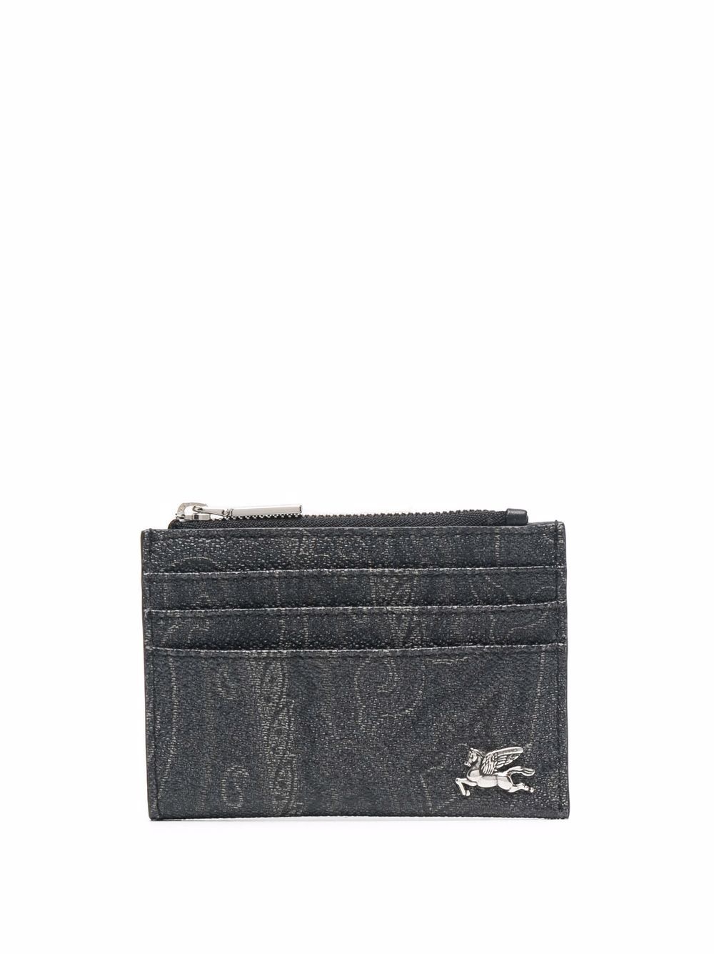 paisley-print leather cardholder - 1