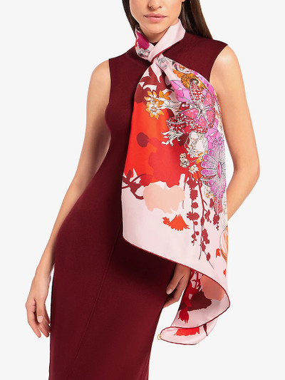 BVLGARI Gems Bouquet graphic-print silk-twill scarf outlook