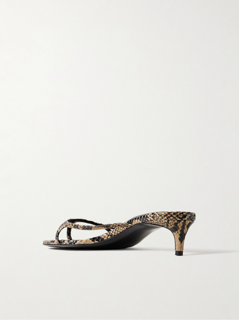 Mila Snake-effect Leather Mules 3