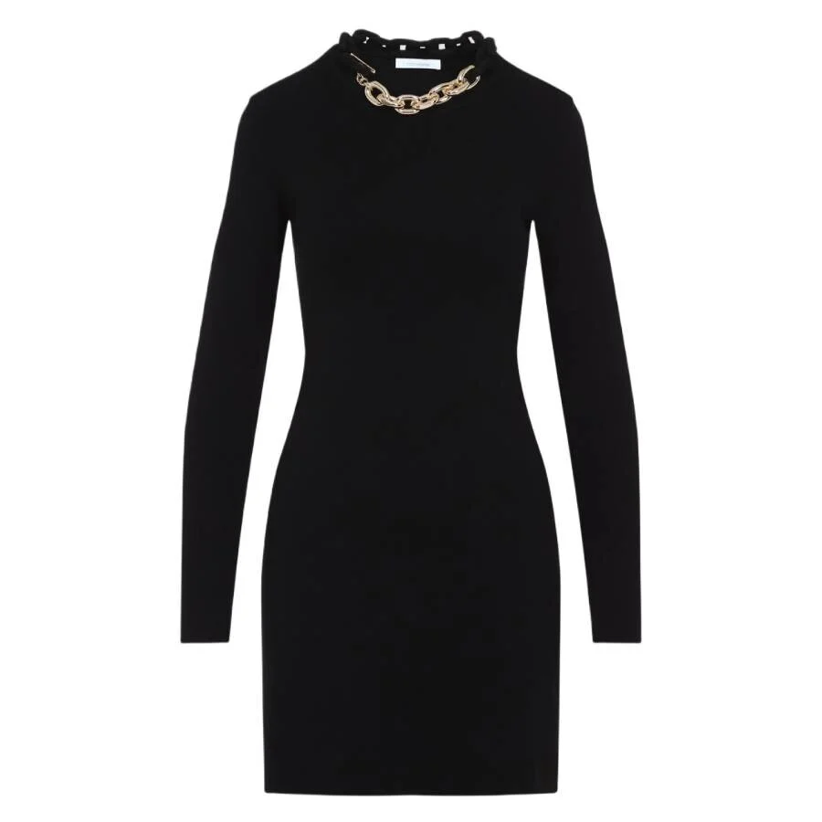 Paco Rabanne Short Knitted Long-Sleeve Dress - 1