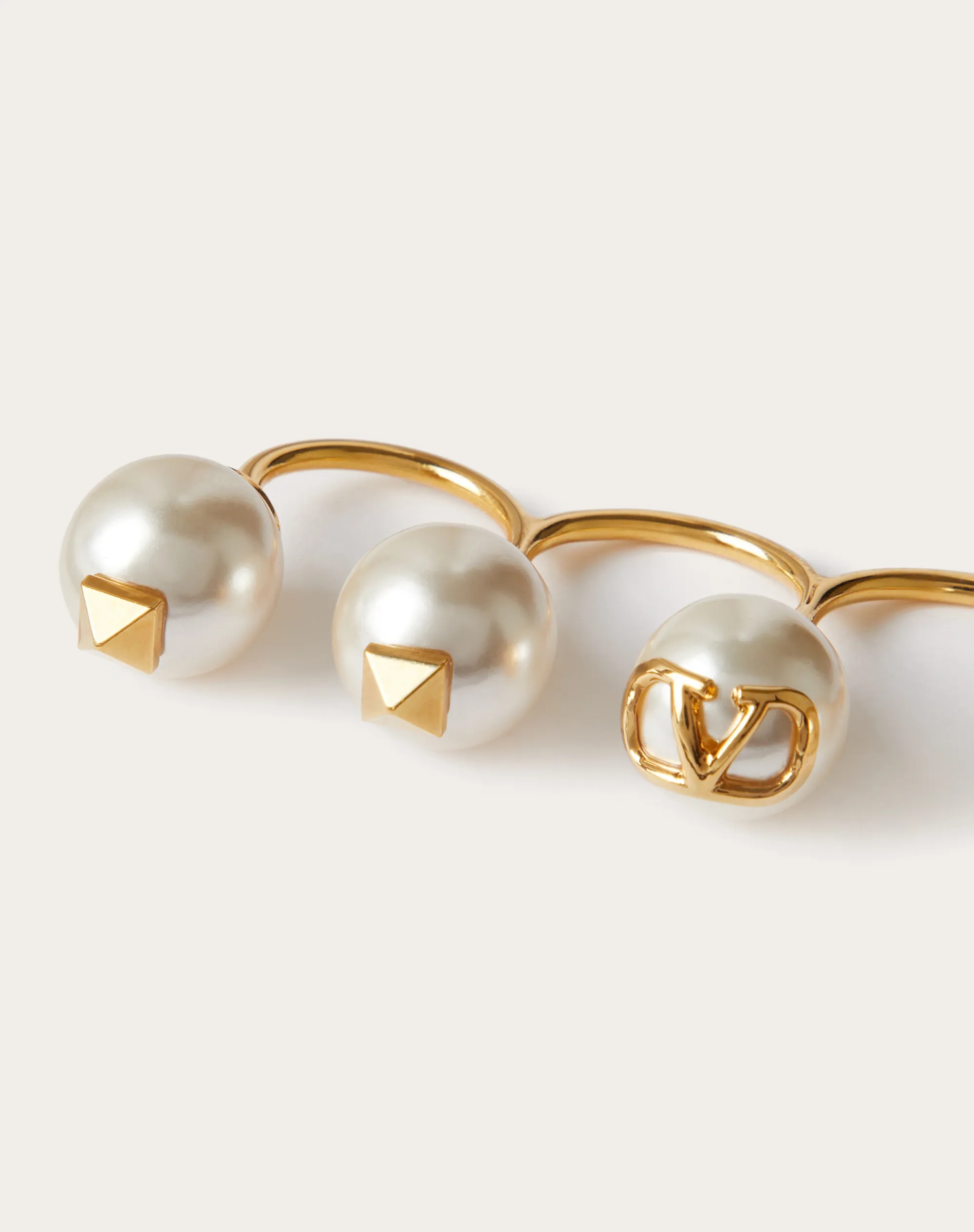 SET OF VLOGO SIGNATURE METAL RINGS WITH SWAROVSKI® PEARLS - 2