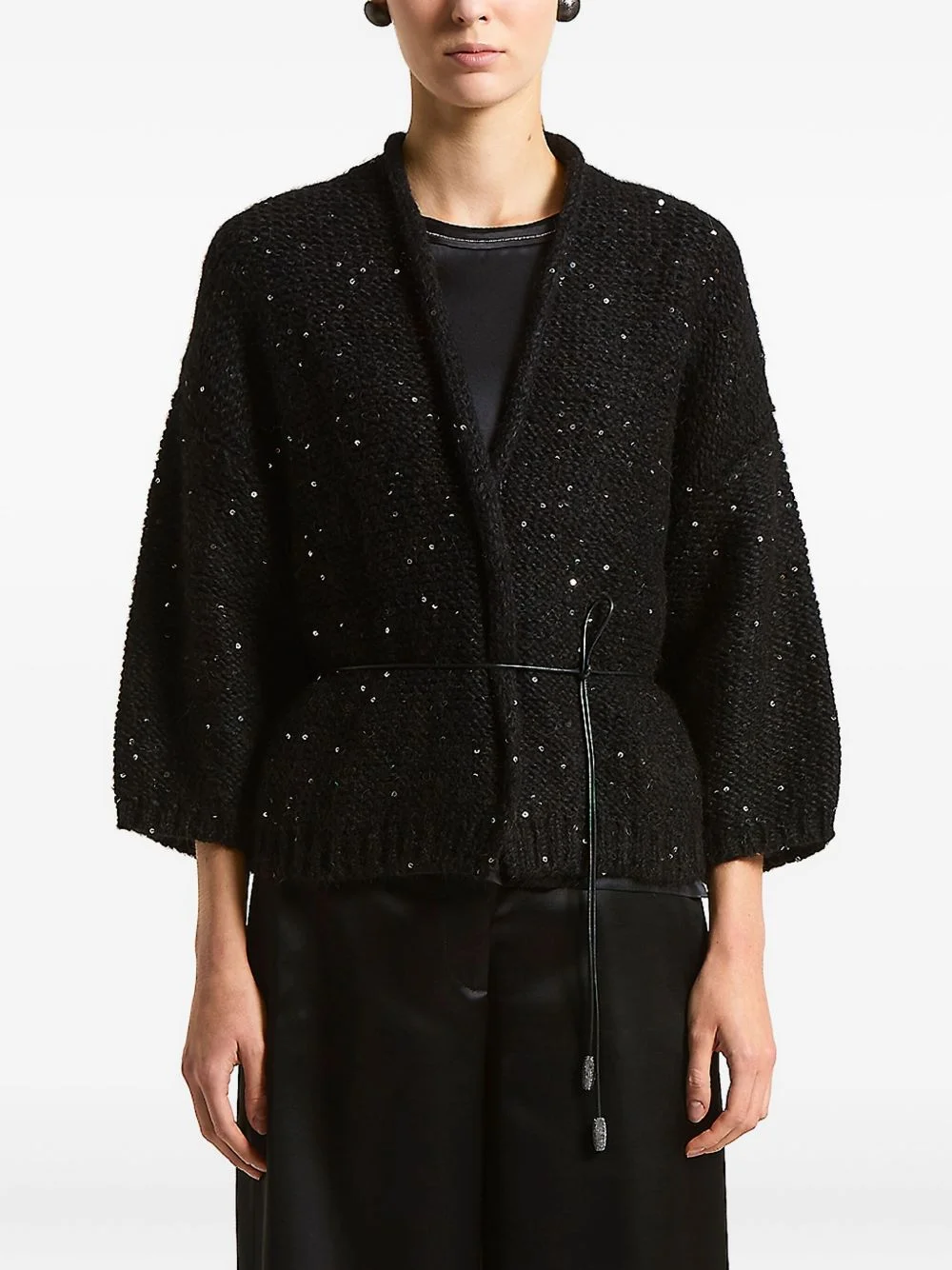 sequin-embellished cardigan - 1