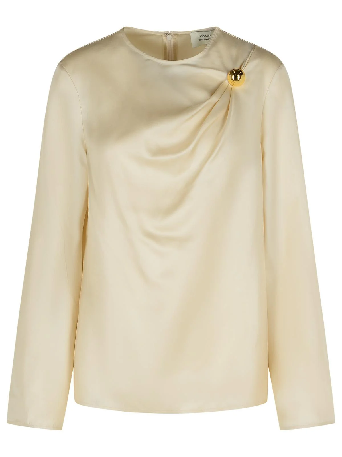 Loulou De Saison AZAE Draped Blouse Ivory Silk - 1