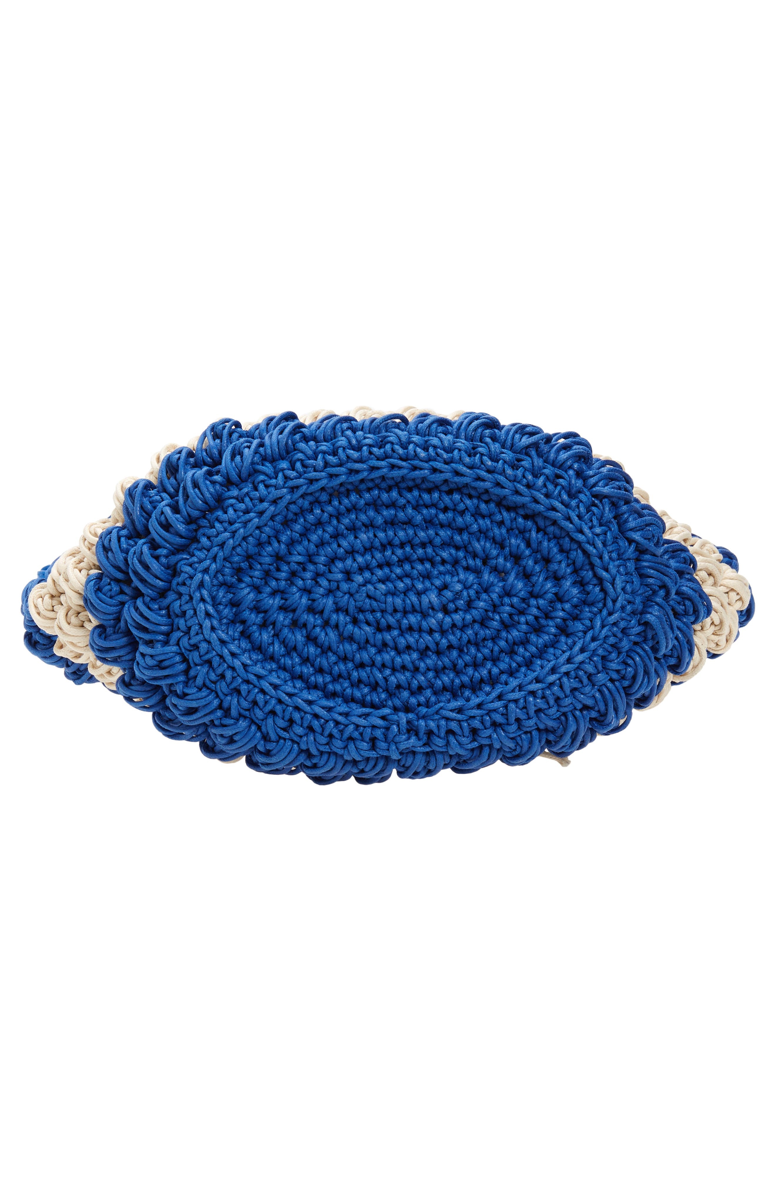 JW Anderson Popcorn Crocheted Cotton Basket Bag in Blue/Off White at Nordstrom - 7