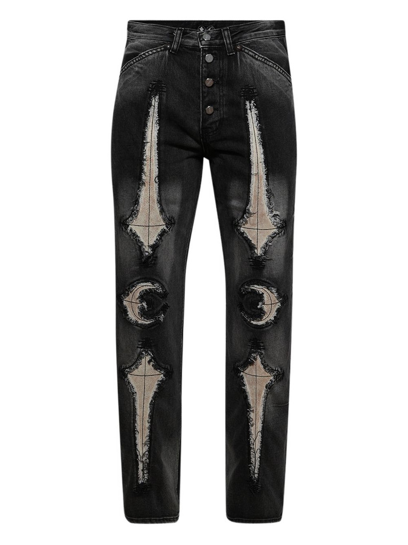 bone-detail jeans 1
