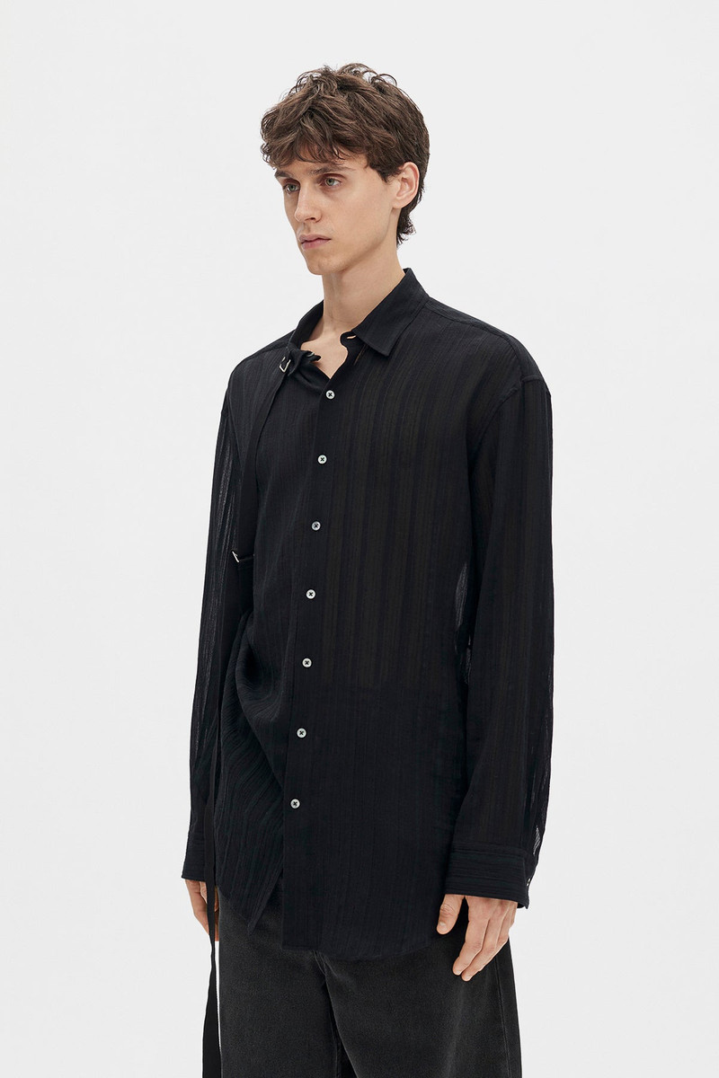 Ann Demeulemeester Randolf Dobby Stripe Shirt with Adjustable Strap outlook