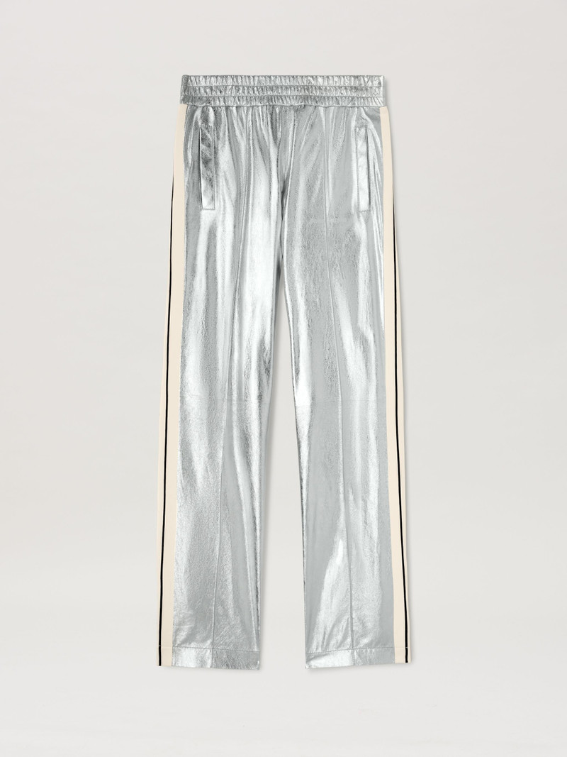 LAMINATED LEATHER TRACK PANTS 1
