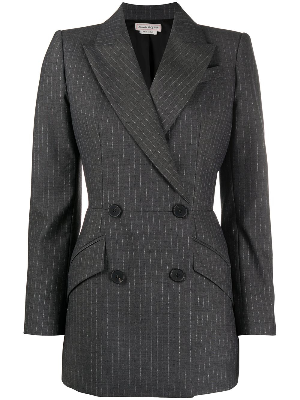 pinstripe double-breasted blazer - 1