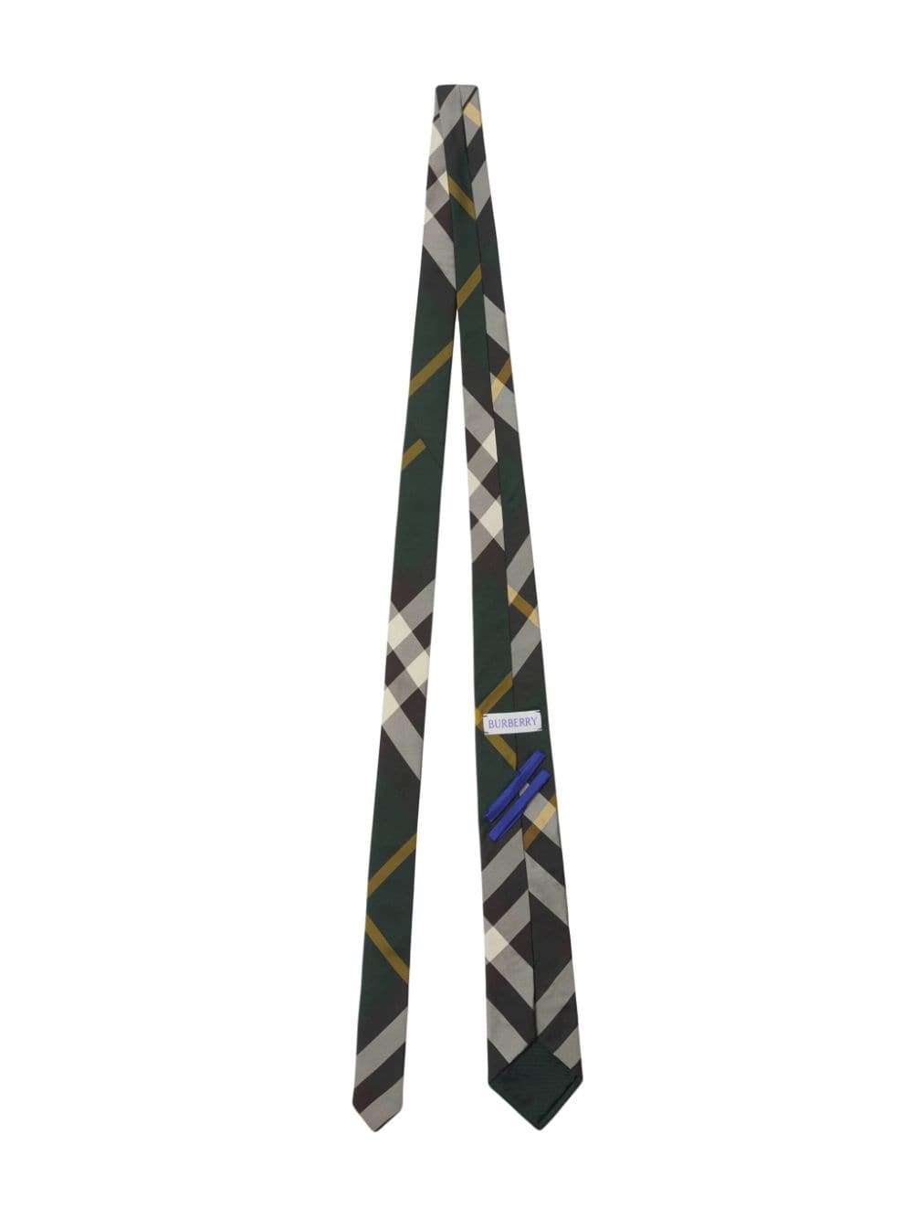 check-pattern silk tie - 2