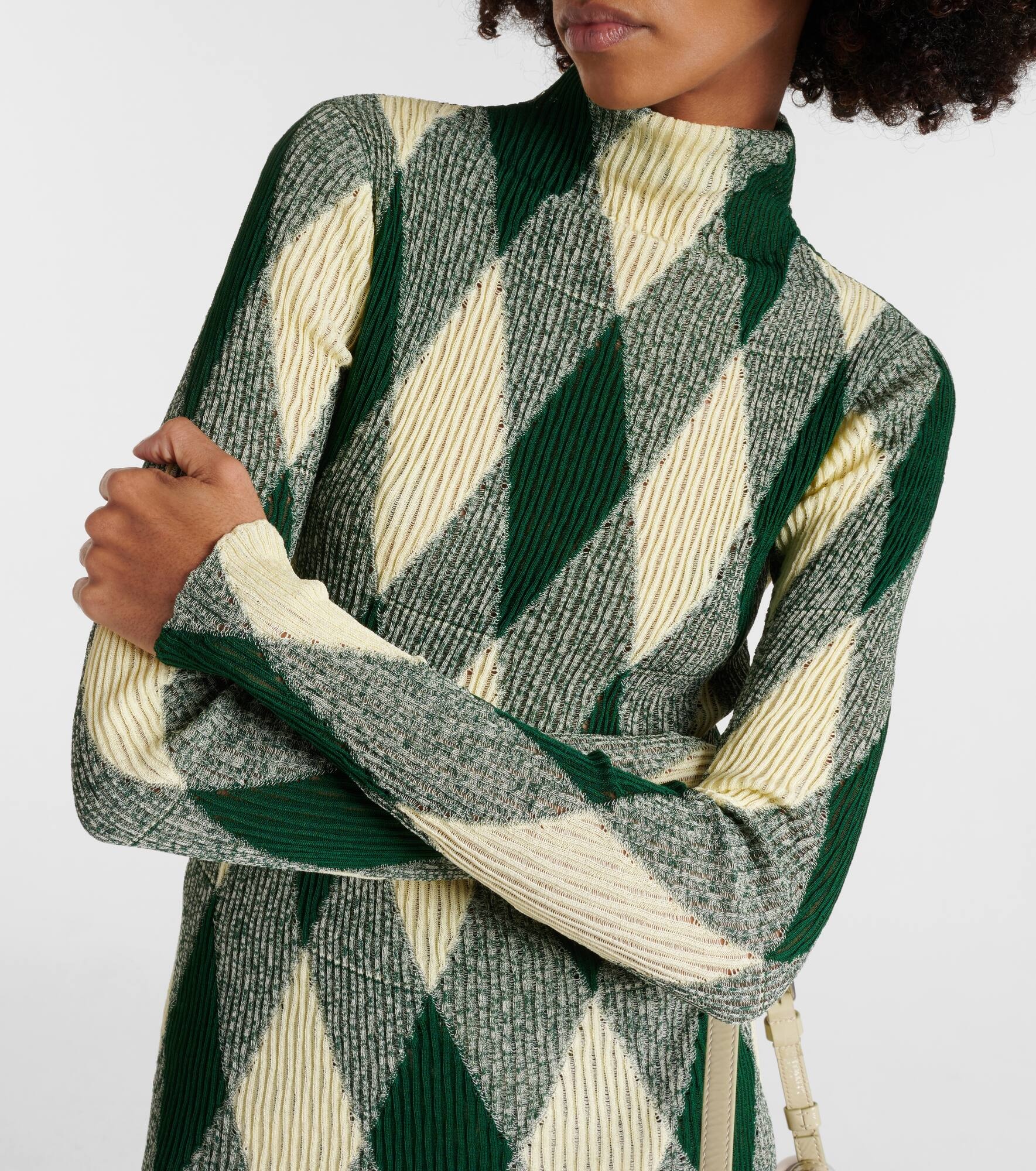 Argyle cotton and silk sweater - 4
