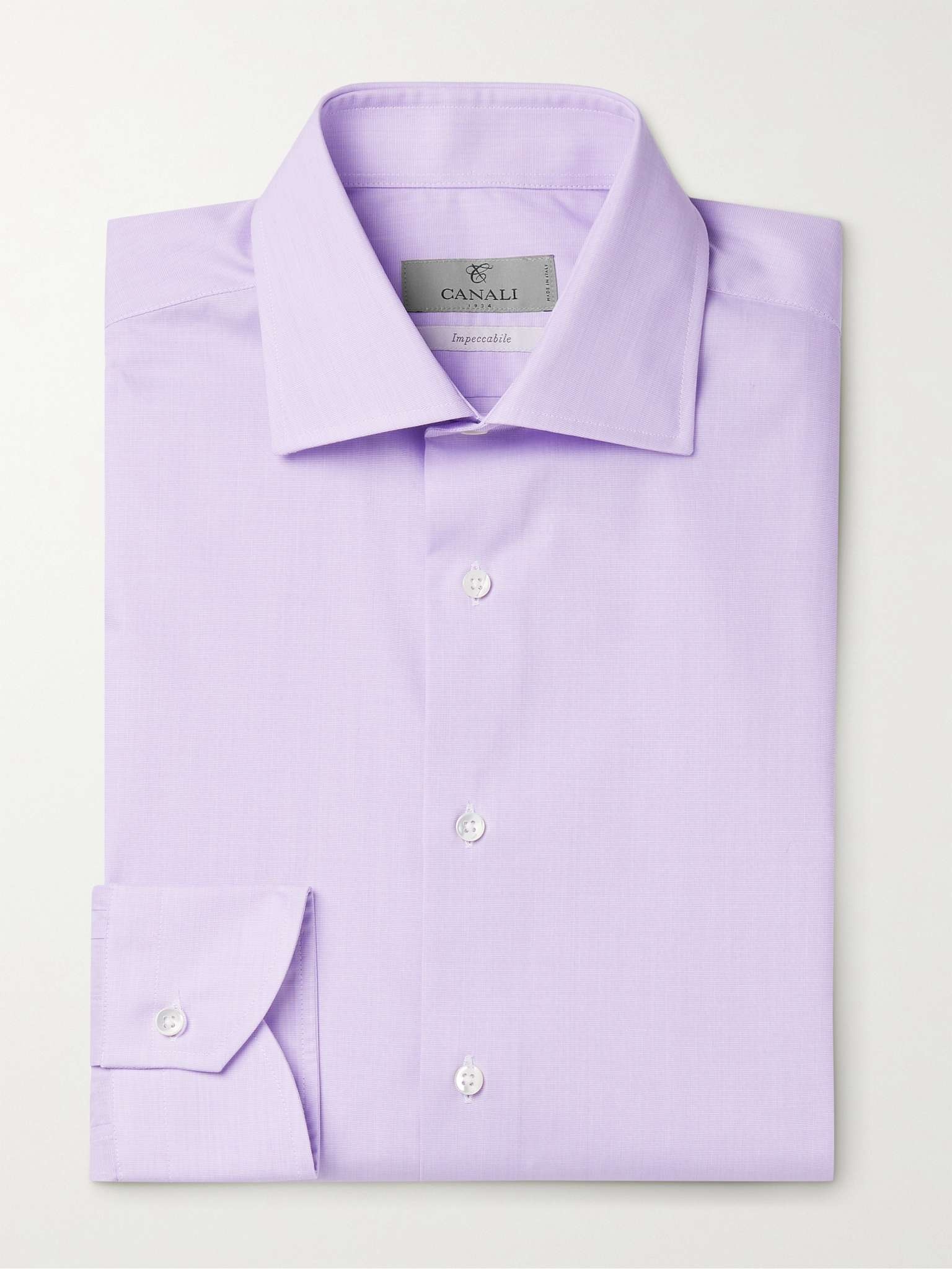 Cutaway-Collar Cotton Shirt - 1