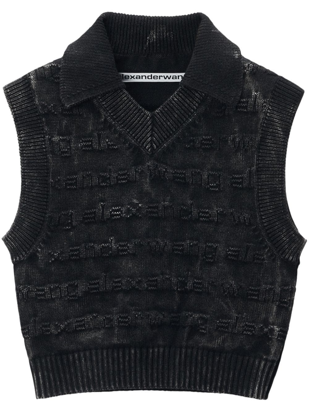 logo-intarsia knitted vest - 1