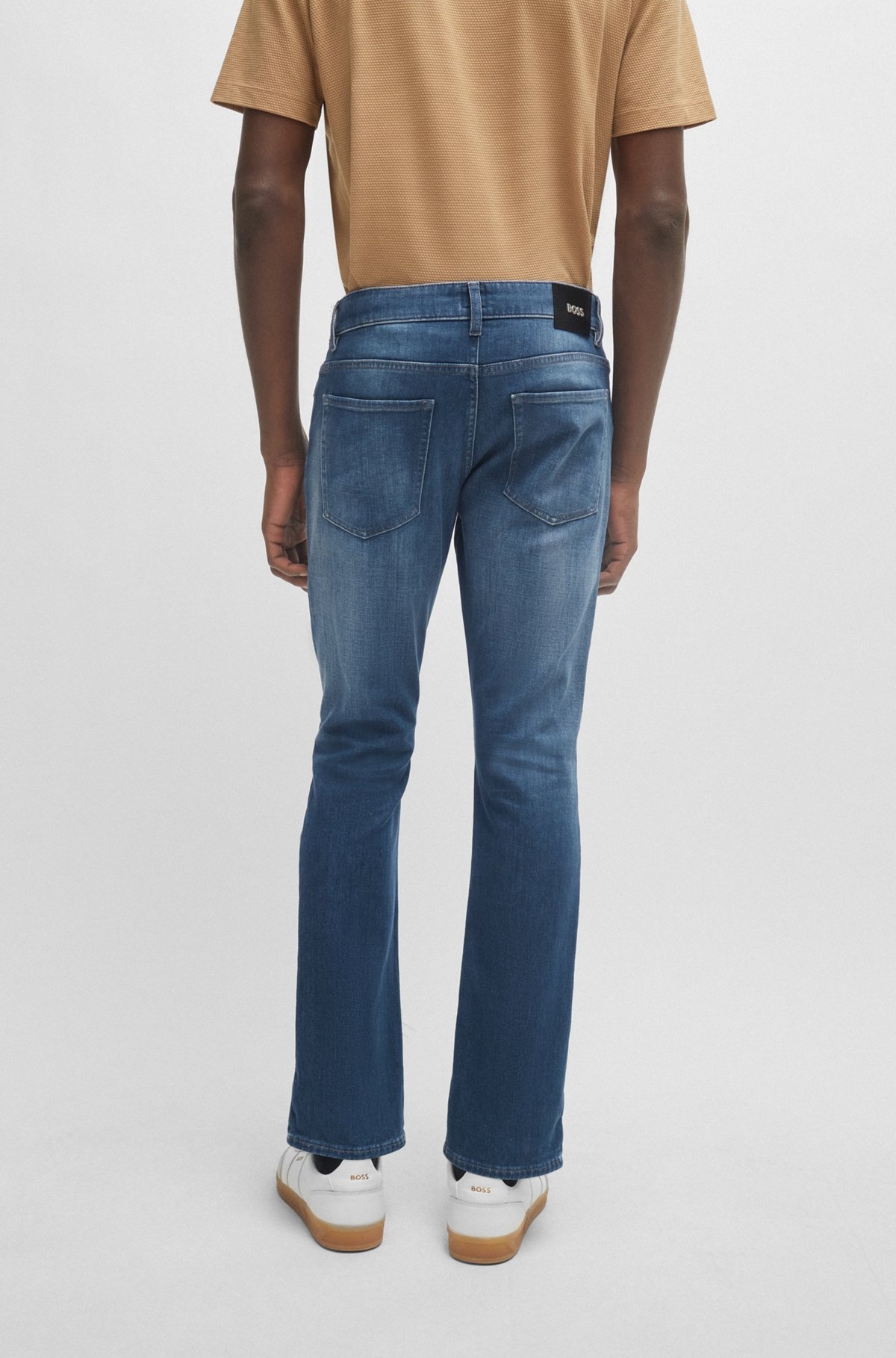 SLIM-FIT JEANS IN BLUE ITALIAN CASHMERE-TOUCH DENIM - 4