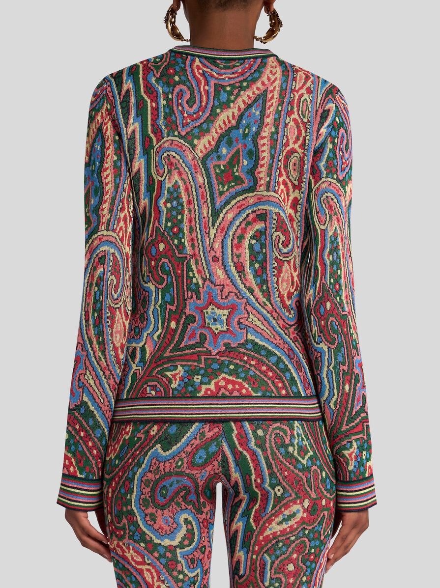 MULTICOLOURED PAISLEY JACQUARD SWEATER - 5