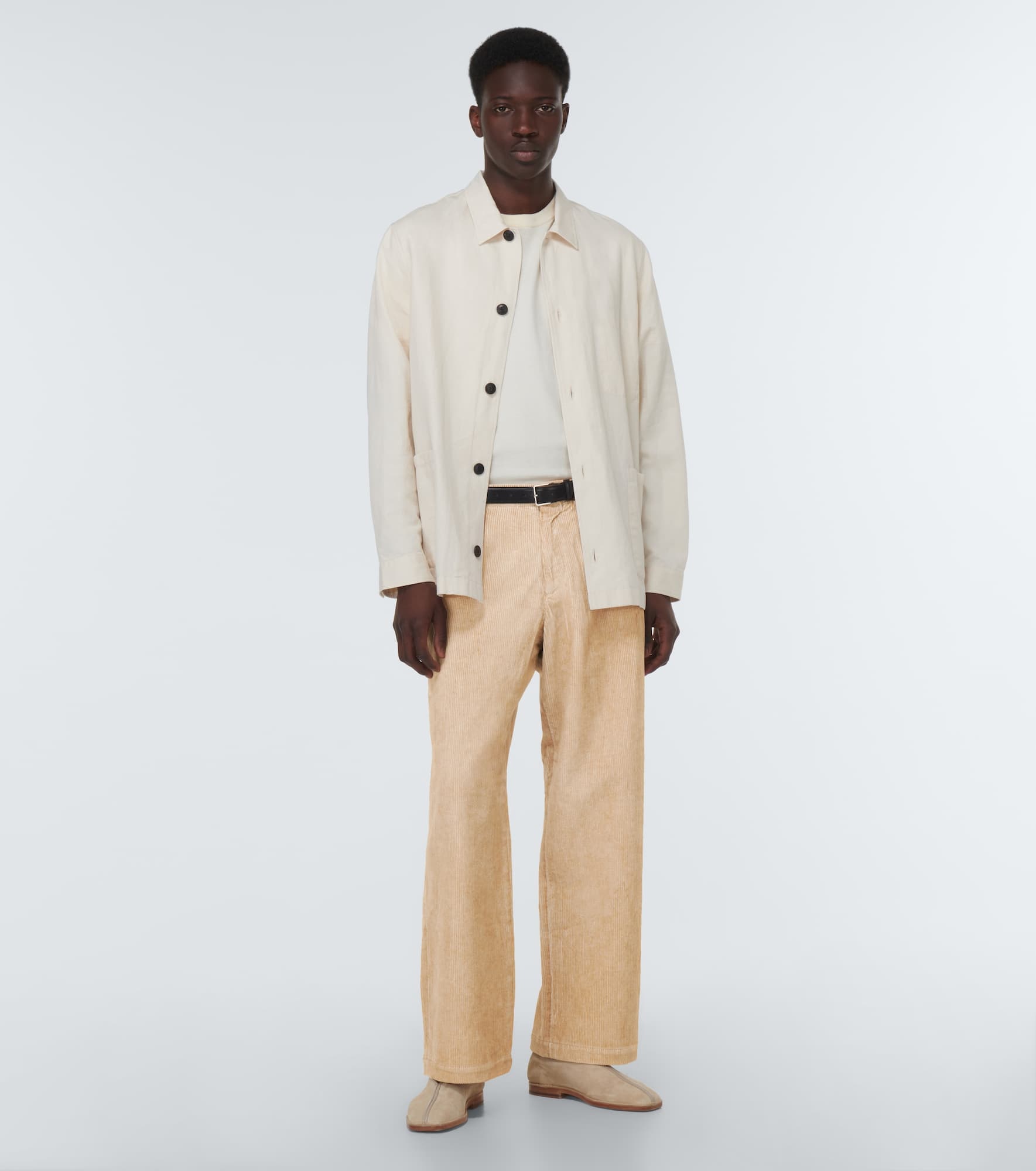 Borrowed wide-leg cotton and linen pants - 2