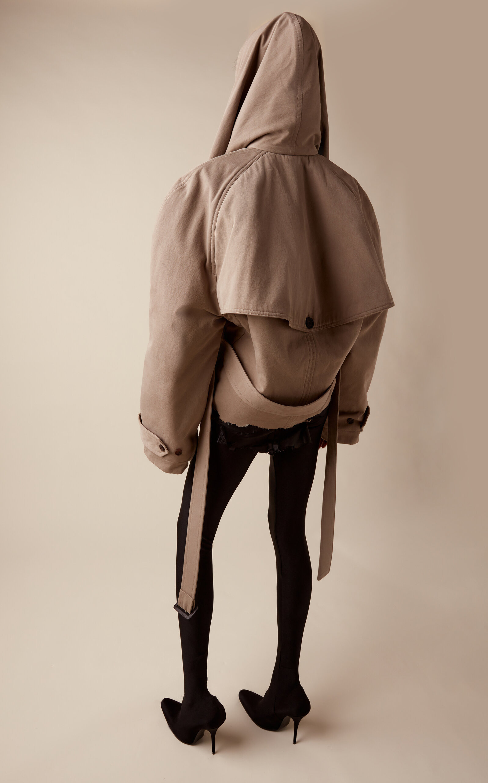 Hooded Cotton-Twill Trench Coat neutral - 4