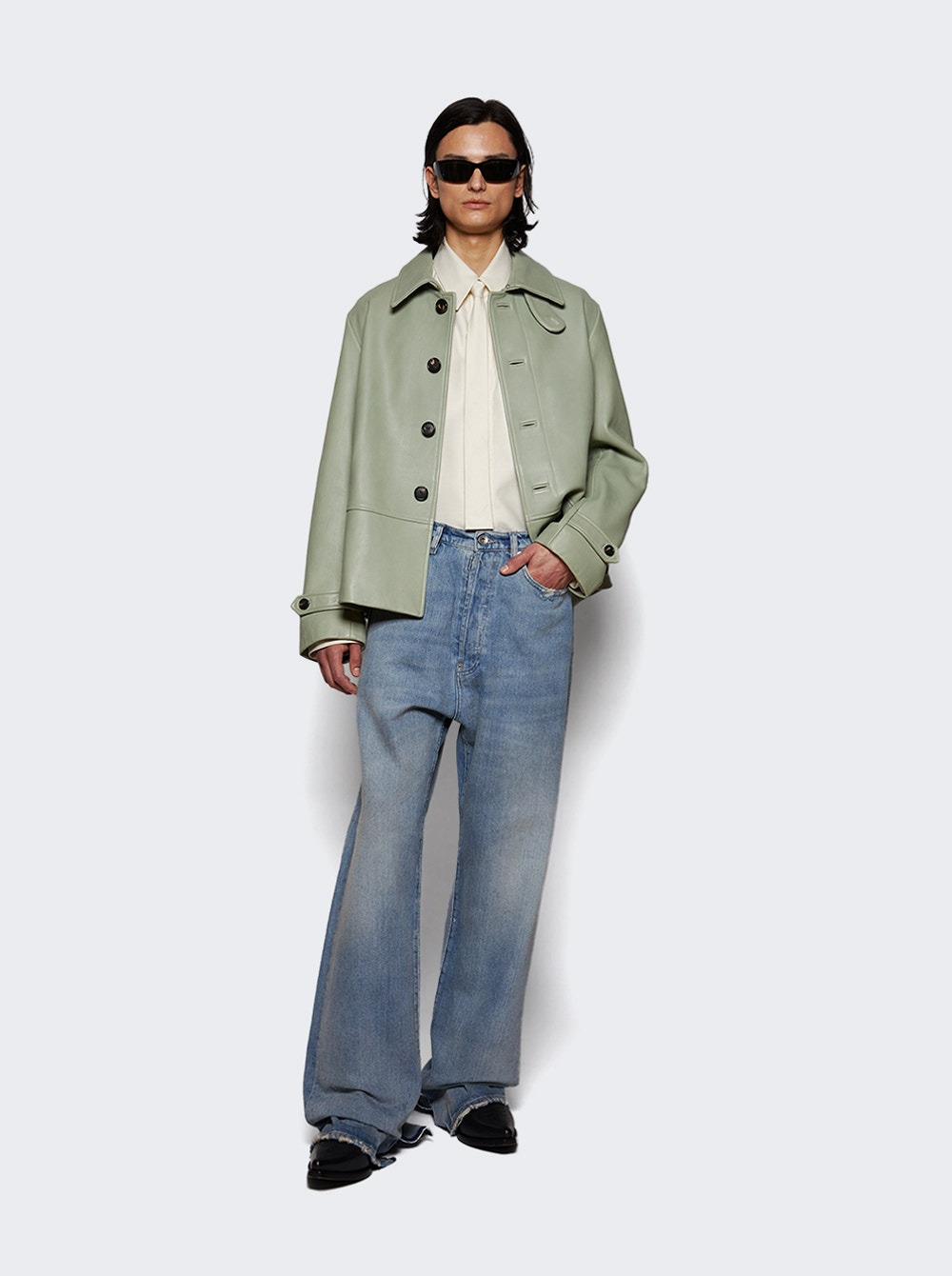 Cropped Continental Coat Sea Foam - 5