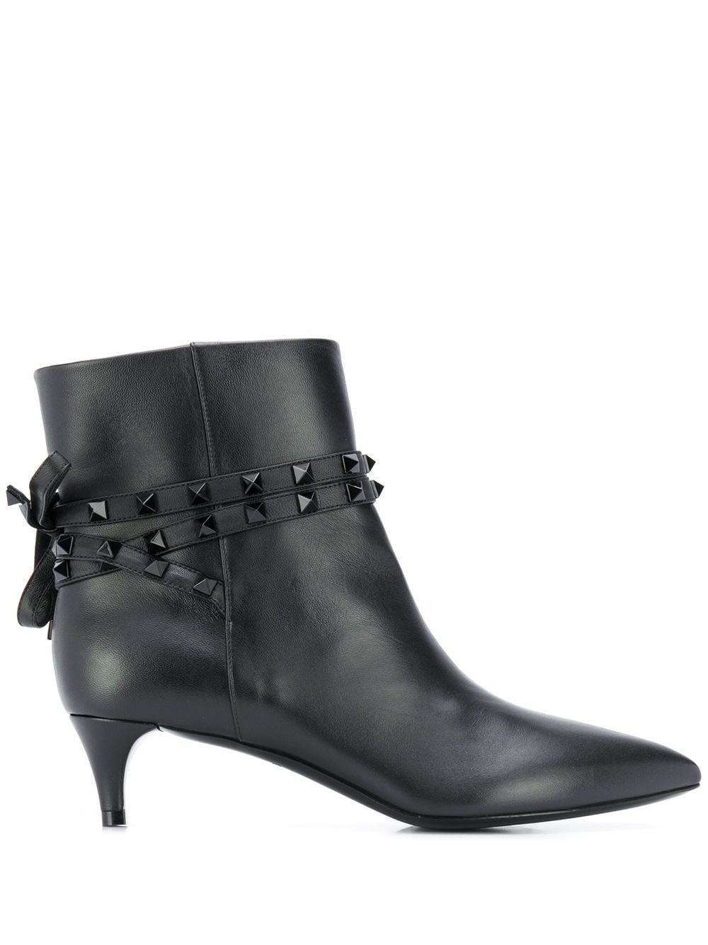 Rockstud leather ankle boots - 1