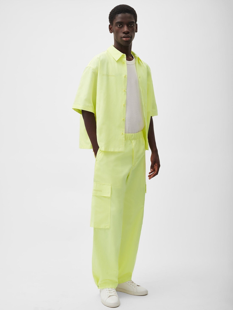 PANGAIA Mens Organic Cotton Linen Cargo Pants - Andes Green outlook