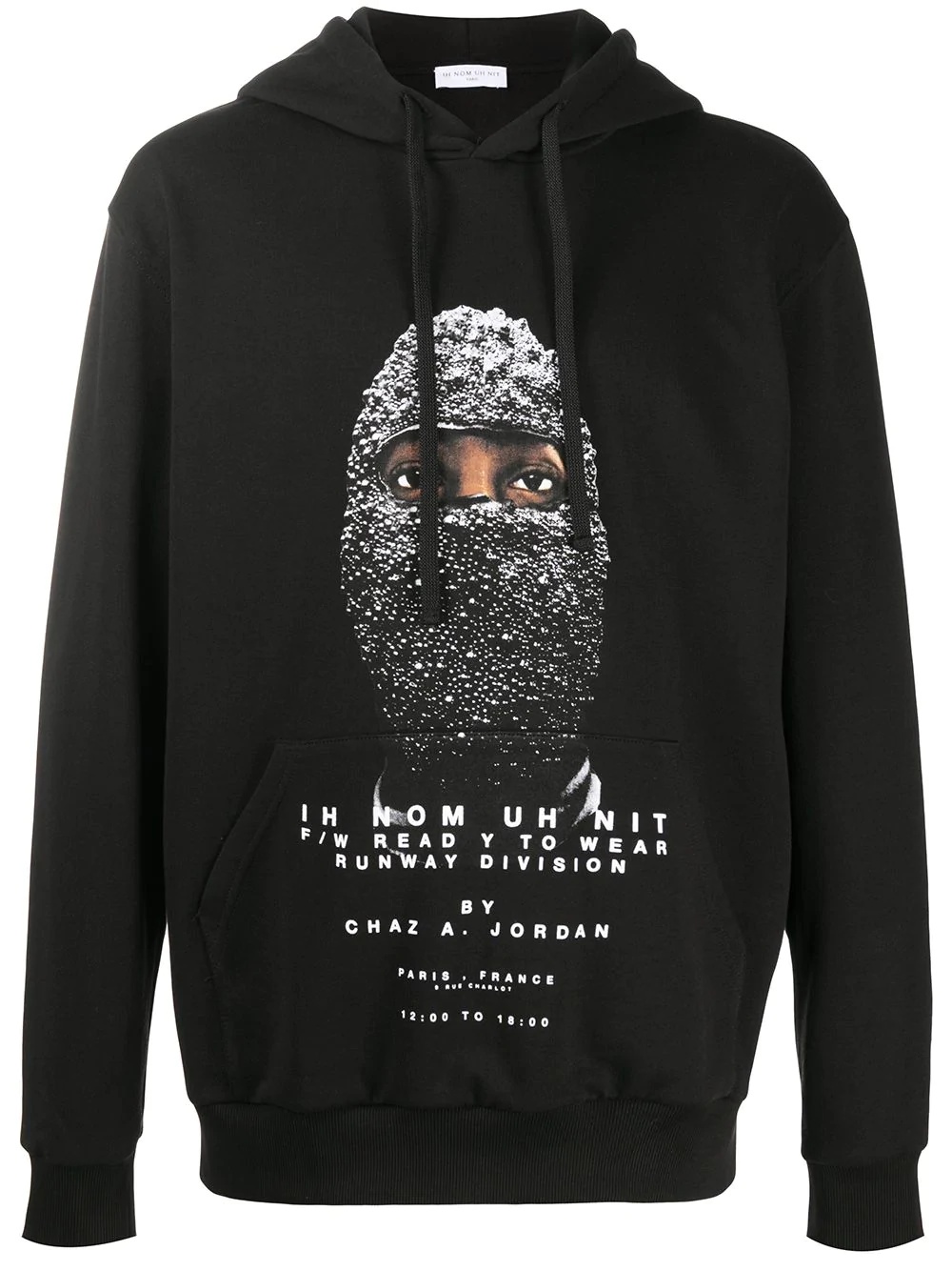 photograph print drawstring hoodie - 1