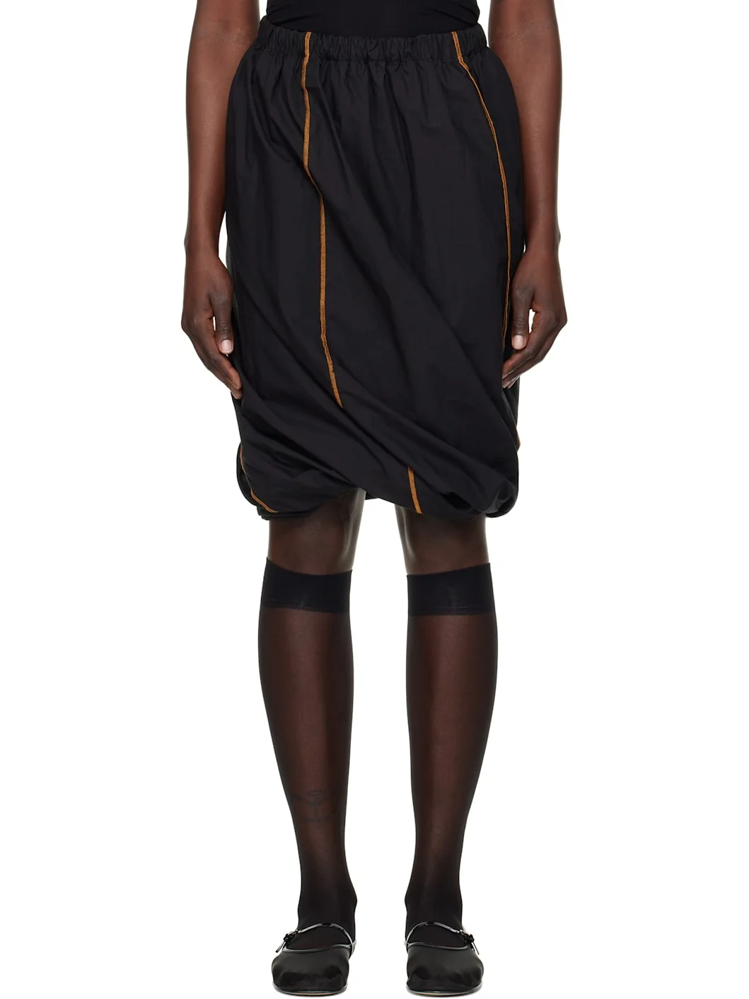 Black Turn Midi Skirt - 1