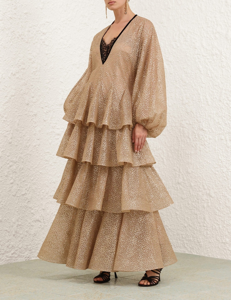 Zimmermann PAVILION GLITTER GOWN - 1370DF243CHP | REVERSIBLE