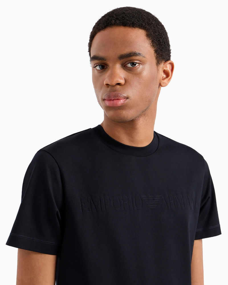 Jersey T-shirt with jacquard logo 5