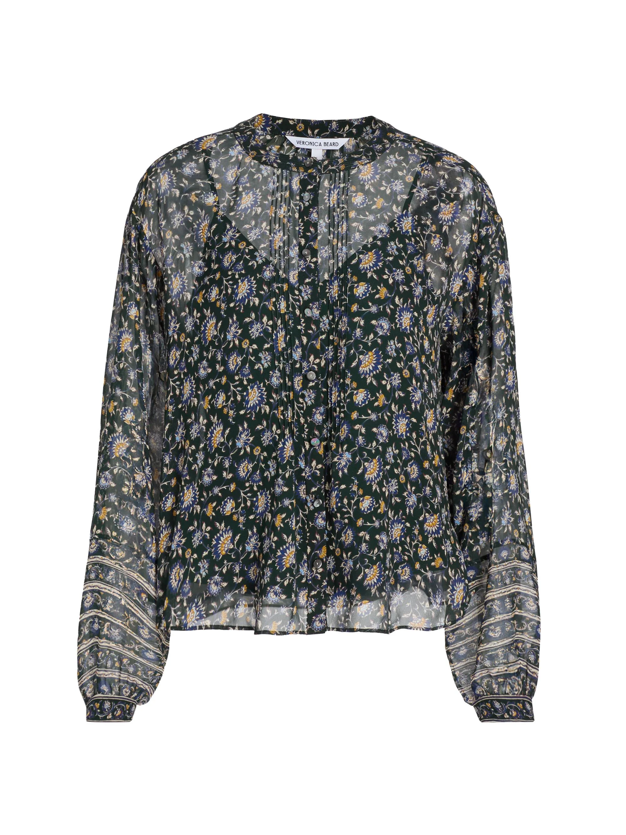 Women's Lollie Printed Blouse - Dark Hunter Green Multi - 1