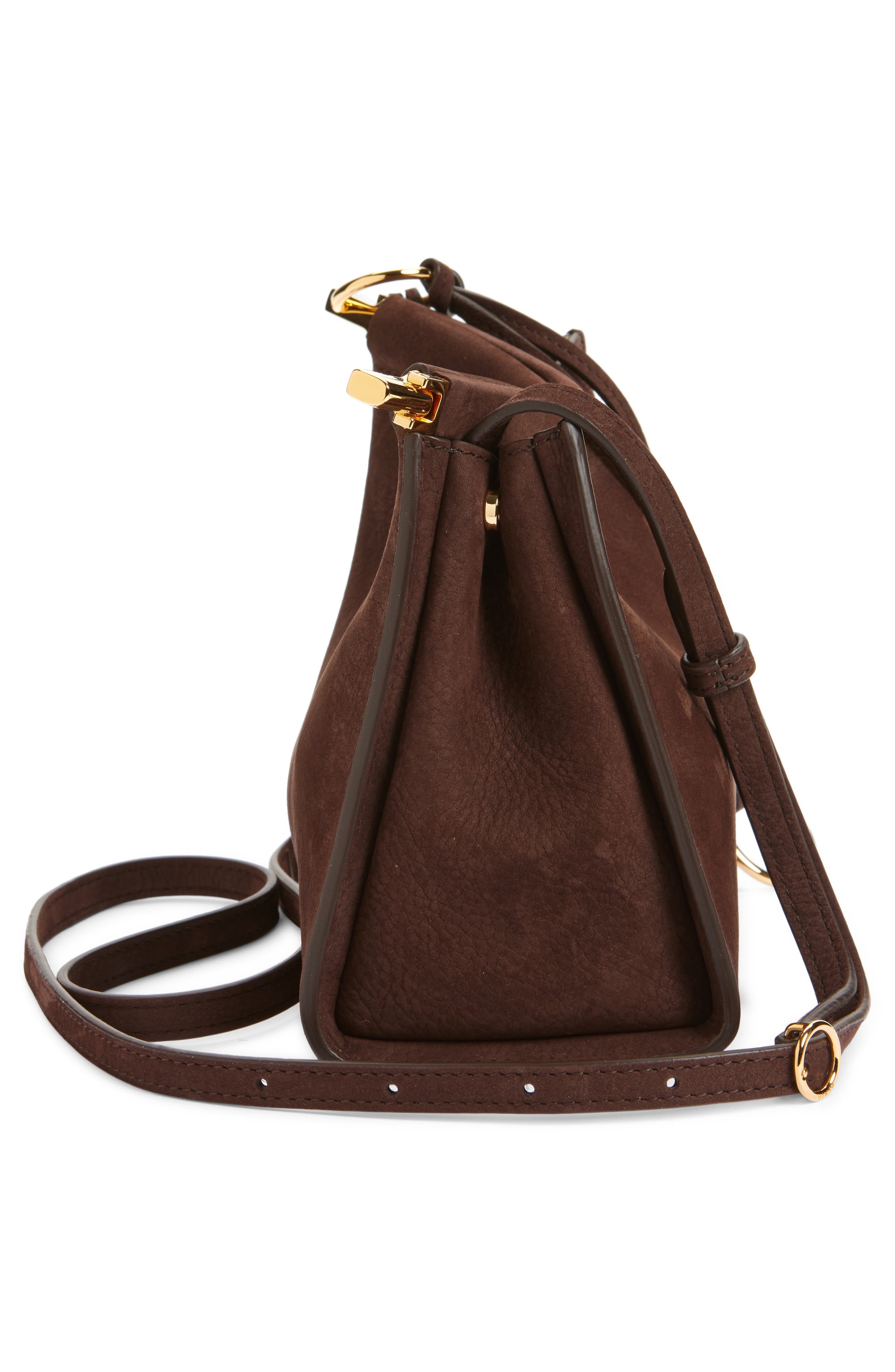 Alaïa Small Le Click Suede Shoulder Bag in Brun Fonce at Nordstrom - 4