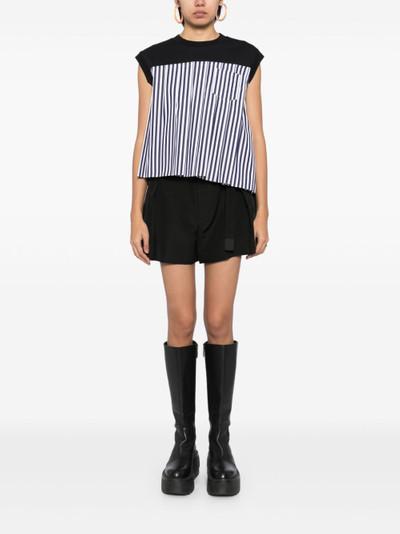 sacai striped mini shorts outlook